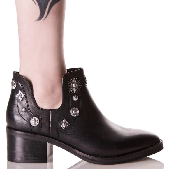 E8 by Miista New Womens Boots Stud Embellished Booties Leather BLACK NIB OCTAVIA - Picture 7 of 17